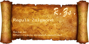 Regula Zsigmond névjegykártya
